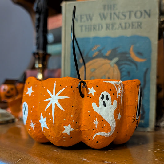 Boo! Spooky Jack Paper Mache Treat Bucket