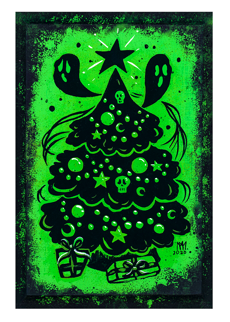 Green Yule Ghost Print