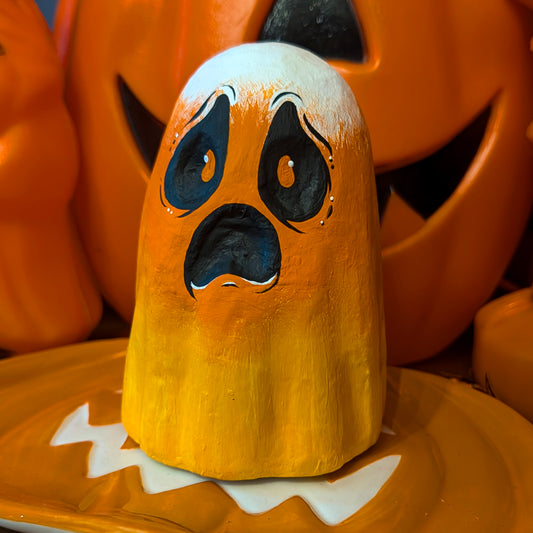 Candy Corn Paper Mache Ghost