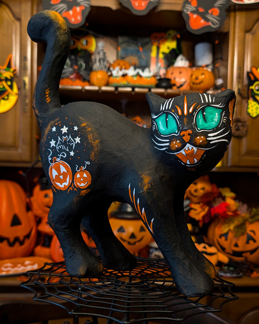 Large Hissing Paper Mache Cat