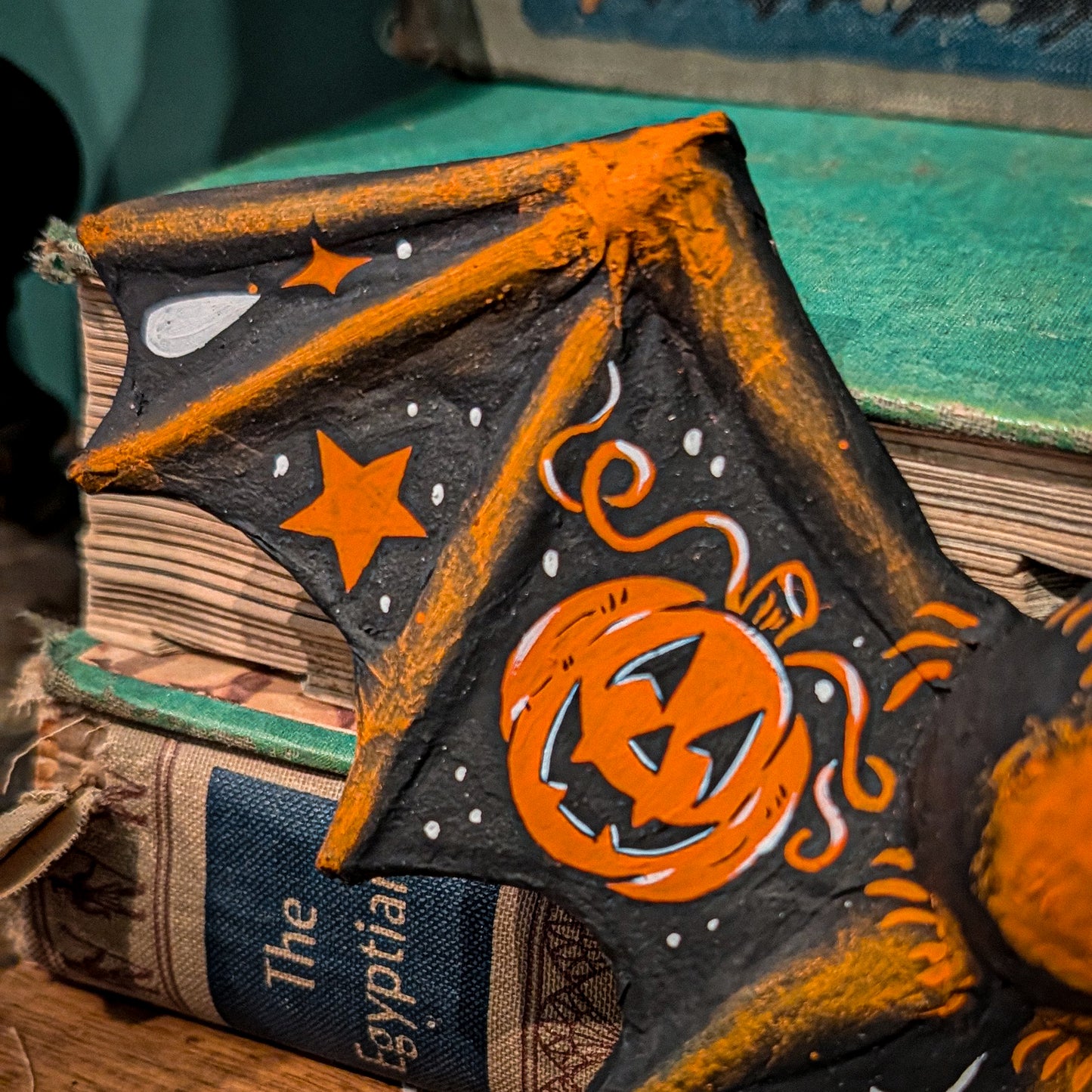 Happy Haunting Paper Mache Bat