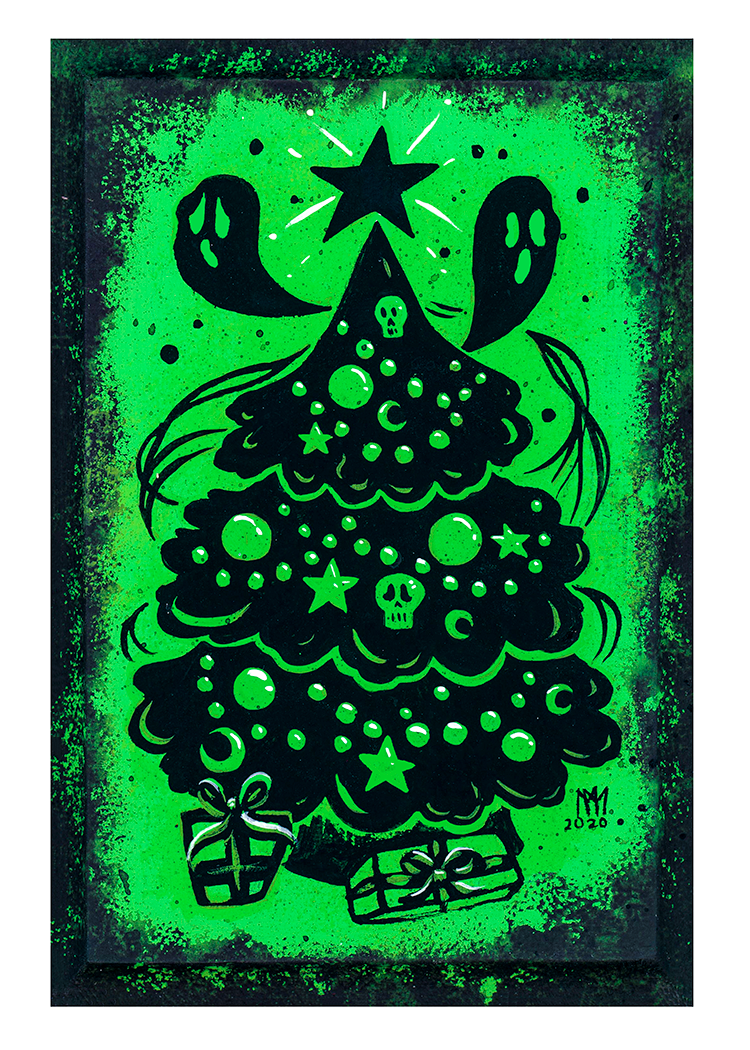 Green Yule Ghost Print