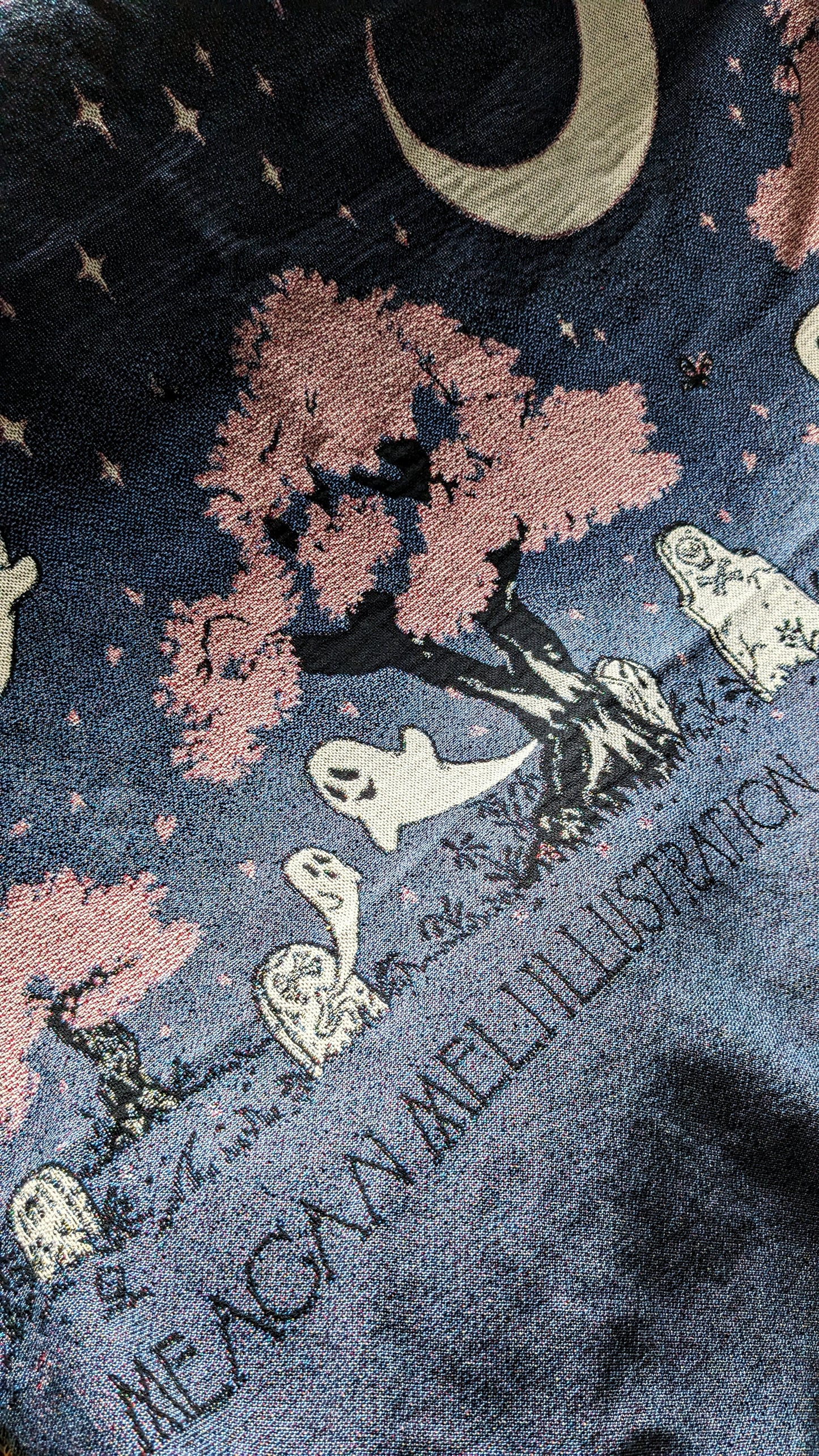 Cherry Blossoms at the Cemetery Tapestry Blanket