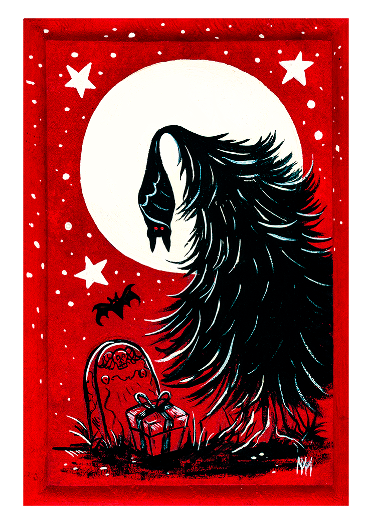 Red Yule Tree Print