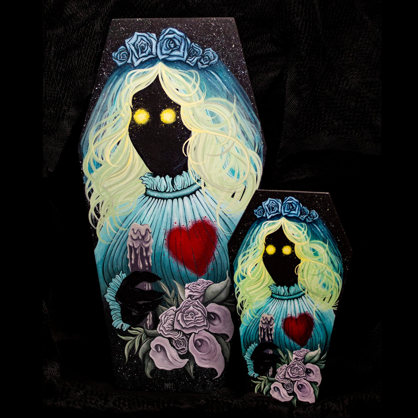 Round Eyes Coffin Wood Mounted Giclee Print