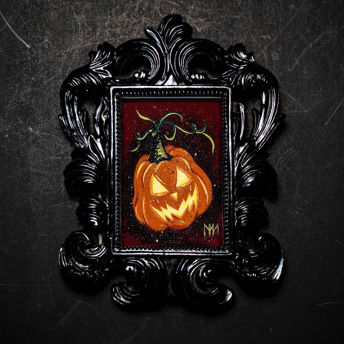 Glowing Pumpkin Framed Print